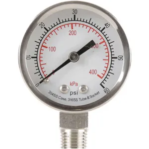 APPROVED VENDOR 4FMK6 Pressure Gauge Test 2 In | AD7NFL