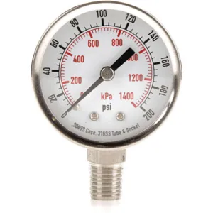 APPROVED VENDOR 4FMK9 Pressure Gauge Test 2 In | AD7NFP