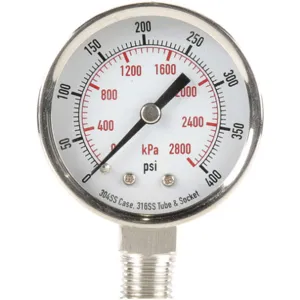 APPROVED VENDOR 4FML2 Pressure Gauge Test 2 In | AD7NFR