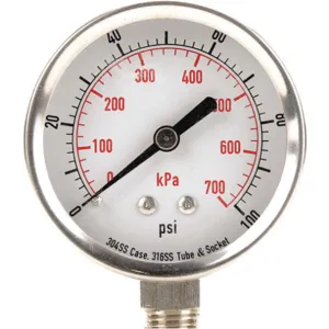 APPROVED VENDOR 4FMN3 Pressure Gauge Test 2-1/2 In | AD7NGC