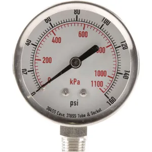 APPROVED VENDOR 4FMN4 Pressure Gauge Test 2-1/2 In | AD7NGD