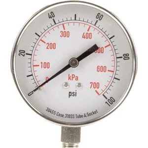 APPROVED VENDOR 4FMP8 Pressure Gauge Test 3-1/2 In | AD7NGT