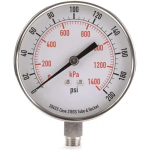 APPROVED VENDOR 4FMR1 Pressure Gauge Test 3-1/2 In | AD7NGV