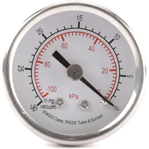 APPROVED VENDOR 4FMV2 Pressure Gauge Test 2 In | AD7NJA