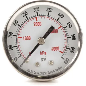 APPROVED VENDOR 4FMV5 Pressure Gauge Test 2 In | AD7NJD