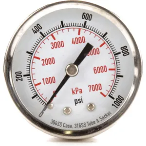 APPROVED VENDOR 4FMV7 Pressure Gauge Test 2 In | AD7NJF