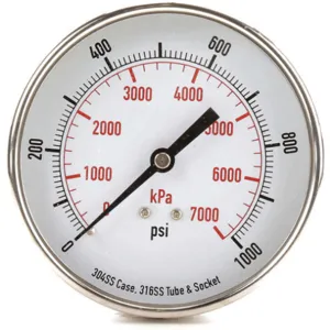 APPROVED VENDOR 4FMY7 Pressure Gauge Test 3-1/2 In | AD7NKK