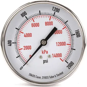 APPROVED VENDOR 4FMY8 Pressure Gauge Test 3-1/2 In | AD7NKL