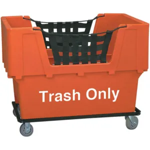 APPROVED VENDOR 4HTH4 Material Handling Cart Orange Trash Only | AD8BJN