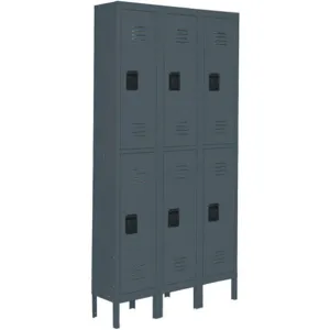 APPROVED VENDOR 4KCT3 Unassembled Locker 2 Tier Width 45 Depth 18 Height 78 Gray | AD8GHC