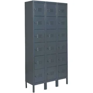 APPROVED VENDOR 4KCU2 Unassembled Locker 6 Tier Width 36 Depth 12 Height 78 Gray | AD8GHK