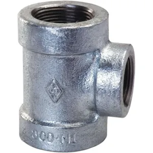 APPROVED VENDOR 5XTJ8 Galvanised Reducing Tee 1 x 3/4 Inch Malleable Iron | AE7FWQ