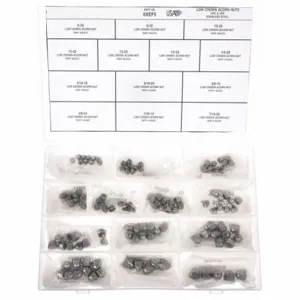 APPROVED VENDOR CT110 Low Crown Acorn Nut Assortment Uns, 120 Pieces | AF2QYN 6XEF5