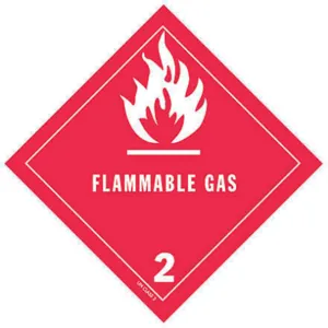 APPROVED VENDOR HMSL-0038-P500 Dot Label 4 Inch H Flammable Gas - Pack Of 500 | AF4ZMH 9T441