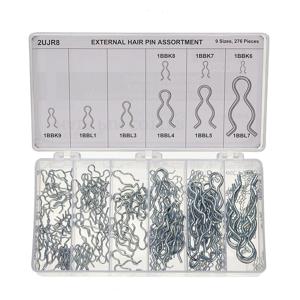 APPROVED VENDOR HPXKIT9276 Hairpin Clip Assortment, Steel 9 Sizes, 276 Pieces | AC3LMA 2UJR8