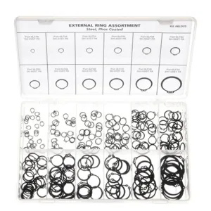 APPROVED VENDOR RCX25125STPA Ext Retain Ring Assortment 12 Szs, 240 Pieces | AE9PPQ 6LD35