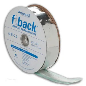 AQUASOL WELDING AFBT-2.5 Fiberglass Backing Tape, 600A, Width 1.125 Inch, Length 41 Feet | AA8DZD 18C602