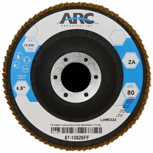 ARC ABRASIVES 10826FF Flp-D Za Fg/Ff 4.5 X 7/8 80 | CN8QFP 30HR92