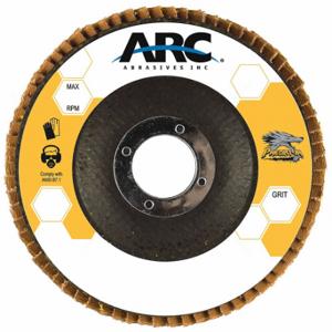 ARC ABRASIVES 71-10867FF Flap Disc, Type 27, 7 Inch x 7/8 Inch, Ceramic, 120 Grit, Fiberglass Bk, Std Density | CN8QCP 333NH4