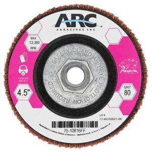 ARC ABRASIVES 75-10857FF Flap Disc, Type 27, 7 Inch x 5/8 11, Ceramic, 120 Grit, Fiberglass Bk, Std Density | CN8QCA 804C74