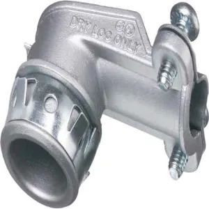 ARLINGTON INDUSTRIES 85AST Connector, 90 Degree, Snap-Tite, 1.8 x 1.6 Inch Size, 50Pk, Zinc | BK3CMQ