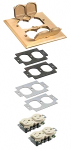 ARLINGTON INDUSTRIES FLB5550MB Floor Box Cover, Metallic, 5.018 x 5.018 Inch Size | BK3DHG