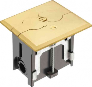 ARLINGTON INDUSTRIES FLBAF101MB Adjustable Floor Box, With Metallic Cover, 4.646 x 4 Inch Size, Plastic | BK3DJJ
