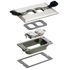 ARLINGTON INDUSTRIES FLBCF101NLTK Floor Box Kit, 6.022 x 4.152 Inch Size | BK3DLM