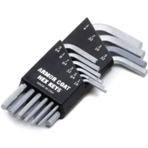 ARMOR COAT UST260073 Hex Key Set 1/16 - 1/4 Inch L-shaped Short | AA8PKD 19G975