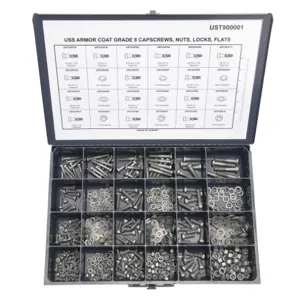 ARMOR COAT UST900001 Hex Cap Screw Assortment, 24 Size, 771 Pieces | AE3HZZ 5DKD1