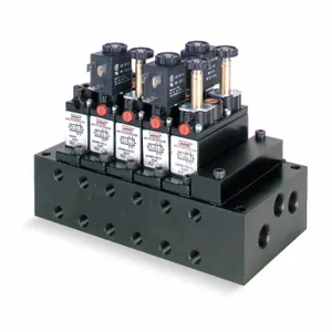 ARO 118605-6 Valve Manifold, 6 Valve Stations, 1/4 Inch Size Valve Port Size, Solenoid Valve Manifold | CN8WAR 2F837