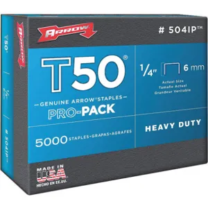 ARROW FASTENER 504IP Staples T50 3/8 x 1/4 Inch Length - Pack Of 5000 | AE4HWC 5KPV7