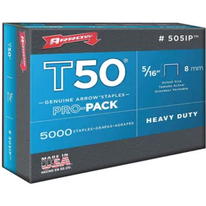 ARROW FASTENER 505IP Staples T50 3/8 x 5/16 Inch Length - Pack Of 5000 | AE4HWD 5KPV8