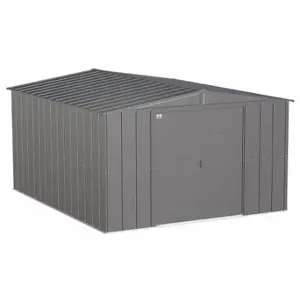 ARROW FASTENER CLG1012CC Shed, 123.3 Inch x 145.8 Inch x 75.9 Inch Size, 674 Cu ft Capacity, Charcoal | CN8WBJ 783W58