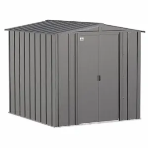 ARROW FASTENER CLG67CC Shed, 76.3 Inch x 83.5 Inch x 72.9 Inch Size, 221 Cu ft Capacity, Charcoal | CN8WCM 783W78