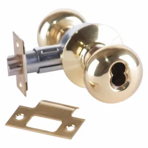 ARROW FASTENER MK12TA 3 IC Knob Lockset, 2, Round, Bright Brass, Sfic, Different | CN8WKA 429L01