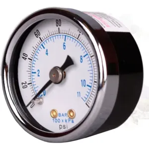 Arrow Pneumatics 1481 Pressure Gauge, 2 Inch Dia. Face, 1/4 NPT, 0-160 PSI | CJ4XND