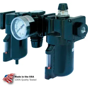 Arrow Pneumatics C33352 Filter/ Regulator/ Lubricator Trio With End Port, 1/4 NPT | CJ4YQC