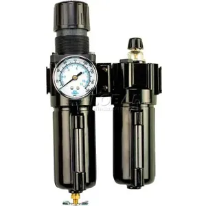 Arrow Pneumatics C70352W Integral Filter/ Regulator and Fog Lubricator Combo, 1/4 NPT, Metal Bowl With Sight | CJ4YTM