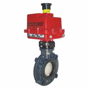 ASAHI 2910030 Butterfly Valve, PVC, Flange, 3 Inch Pipe Size, EPDM, 120 VAC | CN8WYD 49FC36