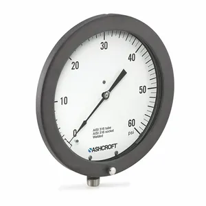 ASHCROFT 121010S04L100# Pressure Gauge, 0 To 100, 12 Inch Dial, 1/2 Inch Npt Male, +/-1% Accuracy, PSI, PSI | CN8YCE 787N11