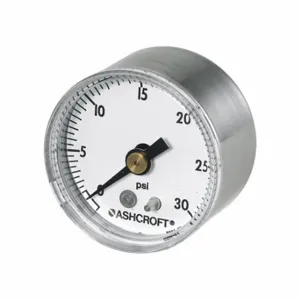 ASHCROFT 20W1005SH 02B XZG 100# Pressure Gauge, Corrosion-Resistant Case, 0 To 100 PSI, 2 Inch Dial, 1/4 Inch Npt Male | CN8YJL 787NU3