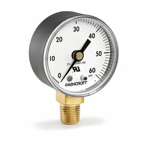 ASHCROFT 20W1005PH 02L XRUZG 300# Pressure Gauge, 0 To 300 Psi, 1/4 Inch Mnpt, Bottom, 2 Inch Dial, +/-3-2-3% Accuracy, 1005 | CQ8YNZ 787NC1