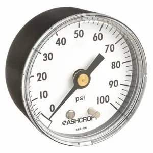 ASHCROFT 20W1005PH02B100# Gauge Pressure 0 to 100 psi Back 2 Inch | AH3QUT 33HR01