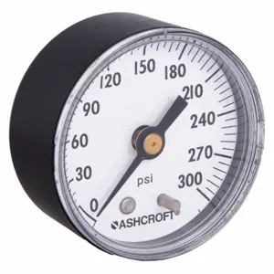 ASHCROFT 20W1005PH02B300# Industrial Pressure Gauge, 0 To 300 PSI, 2 Inch Dial, 1/4 Inch Npt Male, Center Back | CN8XYA 33HR03