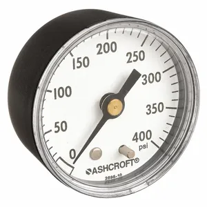 ASHCROFT 20W1005PH02B400# Gauge Pressure 0 to 400 psi Back 2 Inch | AH3QUU 33HR04