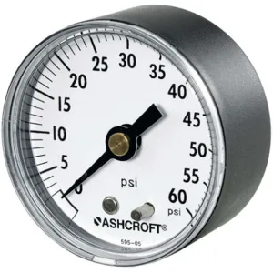 ASHCROFT 20W1005PH02B60# Gauge Pressure 0 to 60 psi Back 2 Inch | AH3QUR 33HP99