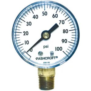 ASHCROFT 20W1005PH02L100# Gauge Pressure 0 to 100 psi 2 Inch | AH3QUL 33HP89