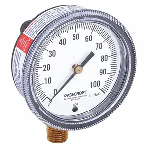 ASHCROFT 25 1490A 02L 100H20 Pressure Gauge 0 To 100 H2o 2-1/2in | AB9CZB 2C632