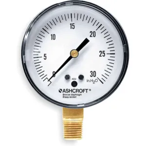 ASHCROFT 25 1490A 02L 20 OZ/H2O Pressure Gauge 0 To 20 Oz/0 To 35 H2o | AB9CZD 2C637